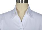 Casual V Neck Office Work Uniforms , White Lapel Collar Womens Work Uniforms