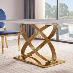 180x90x75cm Luxury White Dining Table Smooth Touch Rectangle Marble Table