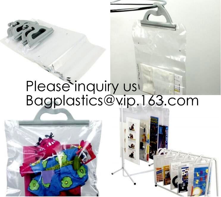 Custom Logo Printing EVA Garment Underwear Clothes Packaging Transparent Button Pvc Soft Plastic Hanger Hook Bag, BAGEAS