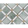 Buy cheap Shiny Ming Green Marble Stone Mosaic Tile With Thassos Polished Onyx Dot from wholesalers