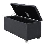Upholstered Fabric Storage Ottoman Dark UK FR Grey Fabric Blanket Box