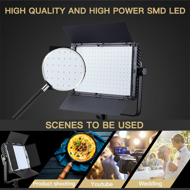 7000LM 95CRI cold white 5500K battery powered studio light with dmx control LED Video Studio Lights