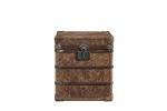 Large Leather Square Storage Trunk , Bedroom Storage Trunk Chest Copper Lock