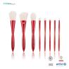 Buy cheap Red Plastic Handle Professional Makeup Brush Kits Aluminium Ferrule Cosmetic Brush Set from wholesalers
