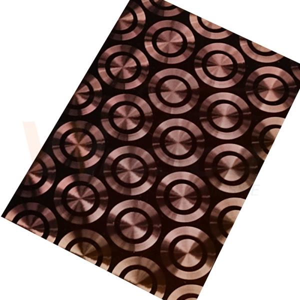 Rose Gold Decorative Stainless Steel Sheet Metal PVD Color CD Polishing 3D Laser
