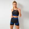 Buy cheap S M L Gym Shorts And Sports Bra Set Sexy Strappy Seamless Set Sexy Mesh from wholesalers