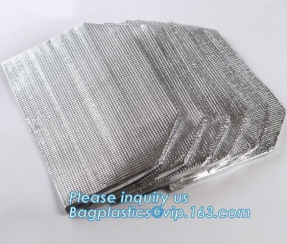 Reusable aluminium foil thermal insulation material cooler bag for picnic with Strapping tape closureRecycled PP Woven Plast