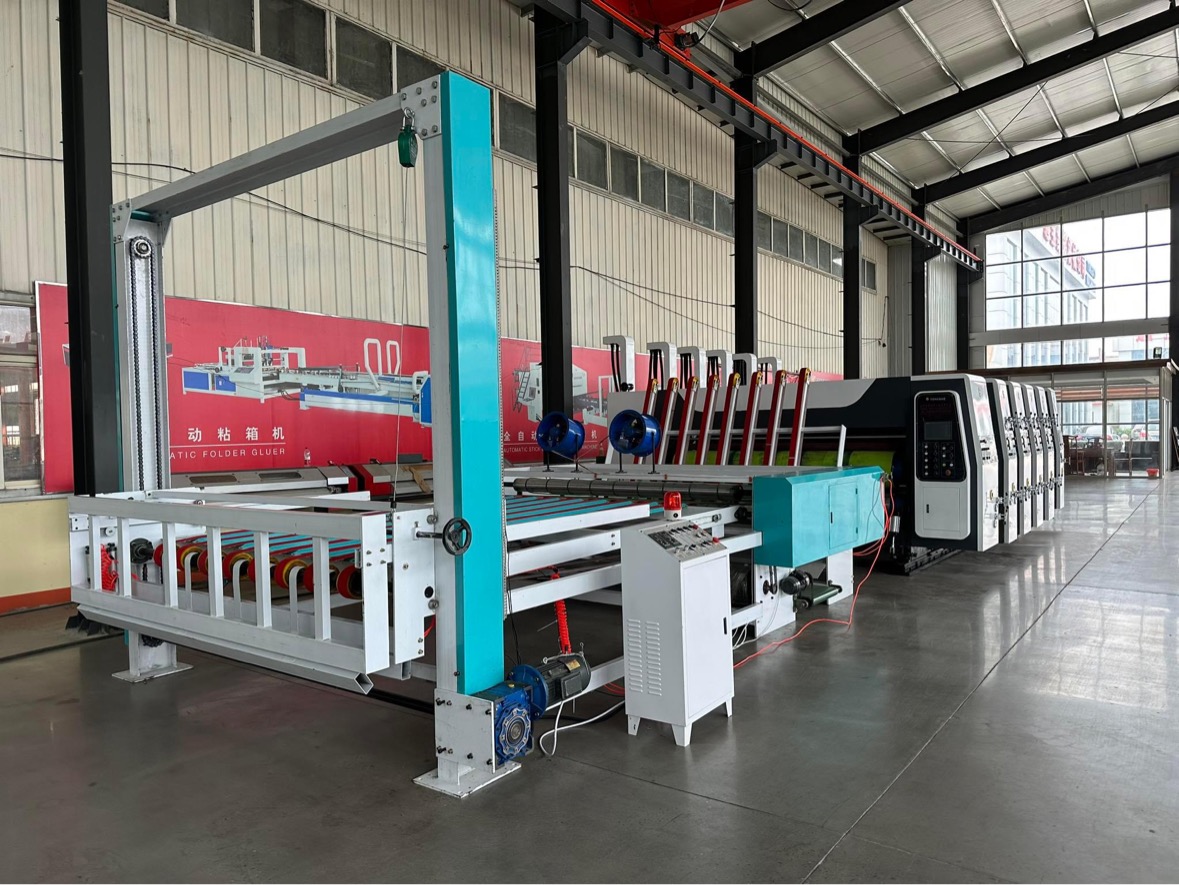 180000 KG Automic High Speed Corrugator Flexo Four Colour Printer Diecutter Shacker