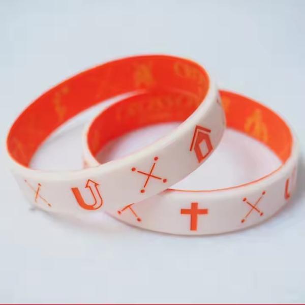 Customized RFID Silicone Bracelet Debossed Ink-Filled Wristbands for Christian