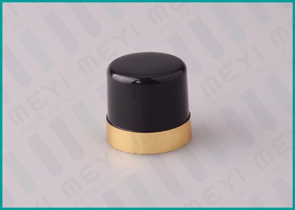 Buy cheap Black 24/415 PP Plastic Bottle Screw Caps Glossy Finish With Gold Line from wholesalers