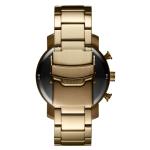 Gold plated brushed face stainless steel back quartz quality watches