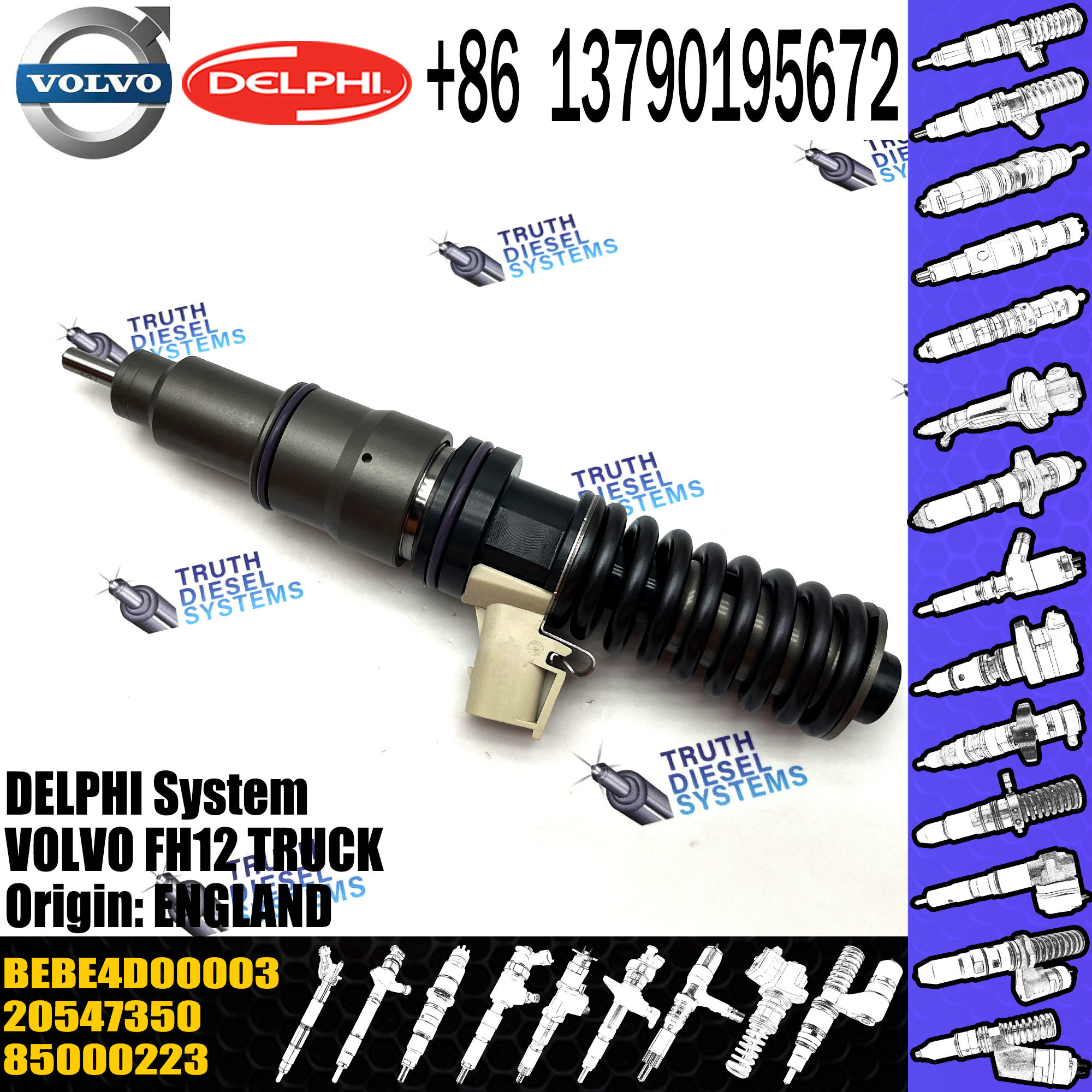 Common Rail Diesel Fuel Injector BEBE4D00003 20510724 85000223 for Engine Parts