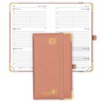 Deluxe PU Leather Soft Cover Academic Planner Pink 4.25 X 6.75inch