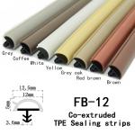 Slot Type Anti Collision D Shape Wooden Door Seal Strip Grey Oak Color 12*5mm