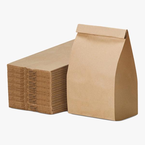 Buy cheap Brown Lunch Kraft Paper Packaging Bags Biodegradable For Restaurants from wholesalers