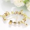 Buy cheap SJ Bonzer Rose Flower Key Charm Bracelet Magnet Buckle Cubic Zirconia Dubai Jewelry Handmade Gold Bead Bracelet from wholesalers