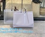 Semi Clear Plastic Gift Bags With Brown Handle Wedding Gift Packaging Bags