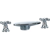 Buy cheap Ceramic Cartridge Brass Deck Mount Tub Faucet with Double Cross Rotated Handles product