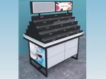 1650mm Pink Counter Cosmetic Display Shelves Mirror Middle Island Showcase