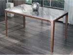 Nordic style Living room Furniture Walnut Wooden Circular Dining table in