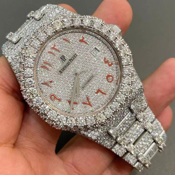 Buy cheap Stainelss Steel Custom Moissanite Watches Moissanite Audemars Piguet Royal Oak from wholesalers