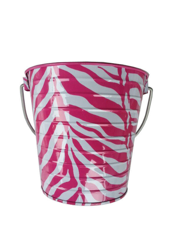 Mini Tin Bucket for Sale Small Metal Buckets Christmas Tin Pail with Solid Color Printing