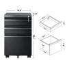 Buy cheap Black Steel Office Furniture 3 Drawer File Cabinet With Wheels from wholesalers