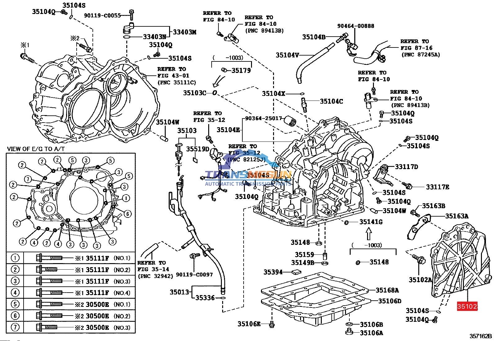 Transmission Rear Cover Assembly 35102-42010 For Toyota RAV4 Four-speed Automatic Transmission U140F