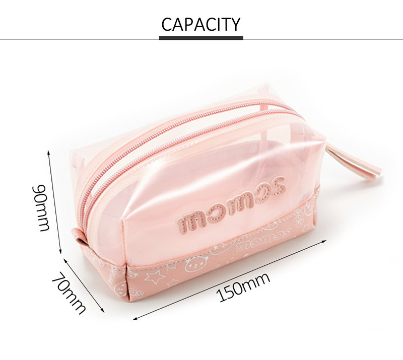 PU Leather Toiletry Travel Bags With Zipper Closure