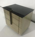 Stone top 3-drawer brushed grey finsh wooden night stand for hotel bedroom