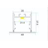 Buy cheap Indoor LED Aluminum Profile PMMA/PC Diffuser Material 100-2500mm Bar Length from wholesalers