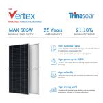 TSM-DE18 Eff. 21.1% Trina Solar Vertex 500w Solar Panel 1000w 530w 535w 540w