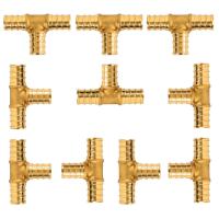 Buy cheap 1/2 Inch Lead Free Brass Hose Barb , T PEX Tee Brass Barbed Fittings product