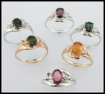 Colorful Tourmaline 925 Silver Gemstone Rings Womens Stylish Tourmaline Stone