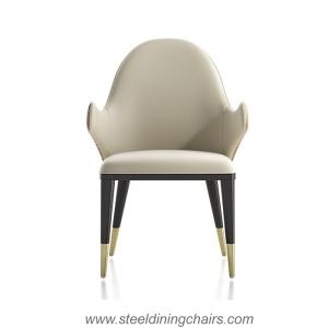 Buy cheap PU Leather Solid Wood 55cm 94cm Cream Upholstered Dining Chairs from wholesalers