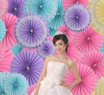 Double paper fan 6 inches 15 cm 8 inches 20 cm 10 inches 25 centimeters 12