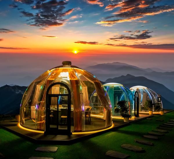 Buy cheap Romantic Modern Design Bubble House PC Dome Tent for Outdoor Commercial Leisure Assembled Coffee Shop Dome House for Hotels from wholesalers