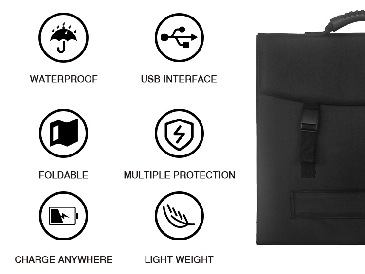 Solar Folding Bag 100W 120W 200W 300 Watt Solar Charger Panel 156.75mmx156.75mm Cell