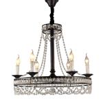E14/E12 Black iron candle chandelier with K9 crystal (WH-CI-78)