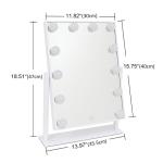 Anti - Slip Foam Base Led MakeUp Mirror Square Warm White / Cool White