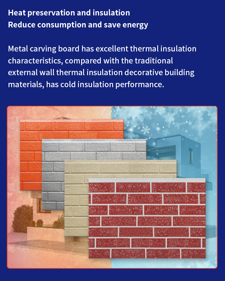 Hotel Design Style Metal Carving Board Exterior Insulation Decoration Integrated Board Polyurethane Foam Sandwich Board