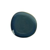 Buy cheap 10.5“ Ceramic Dinner Plates Organic Shaped With Blue Reactive Color product