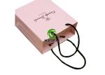 Pink Paper Handle Shopping Bags For Jewellery Matt Lamination Finishing