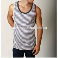 Buy cheap tank top gym Stripe tank top Casual Wholesale Singlets for Men product
