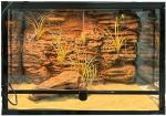 Natural Looking Reptile Enclosure Background Anti Corrosion Lizard Cage