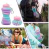 Buy cheap Doughnut Collapsible Water Bottle For Kids 19oz BPA Free Leakproof Silicone Rainbow Water Bottles For School Students from wholesalers