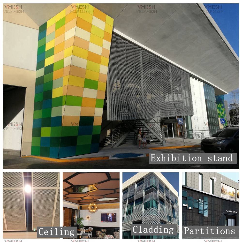 Akzonobel Pvdf Aluminum Expanded Metal Sheet Wall Cladding Facades