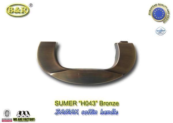 Buy cheap H043 Antique Bronze Casket Hardware Zamak Handle De Ataude Size 17.5×7cm from wholesalers