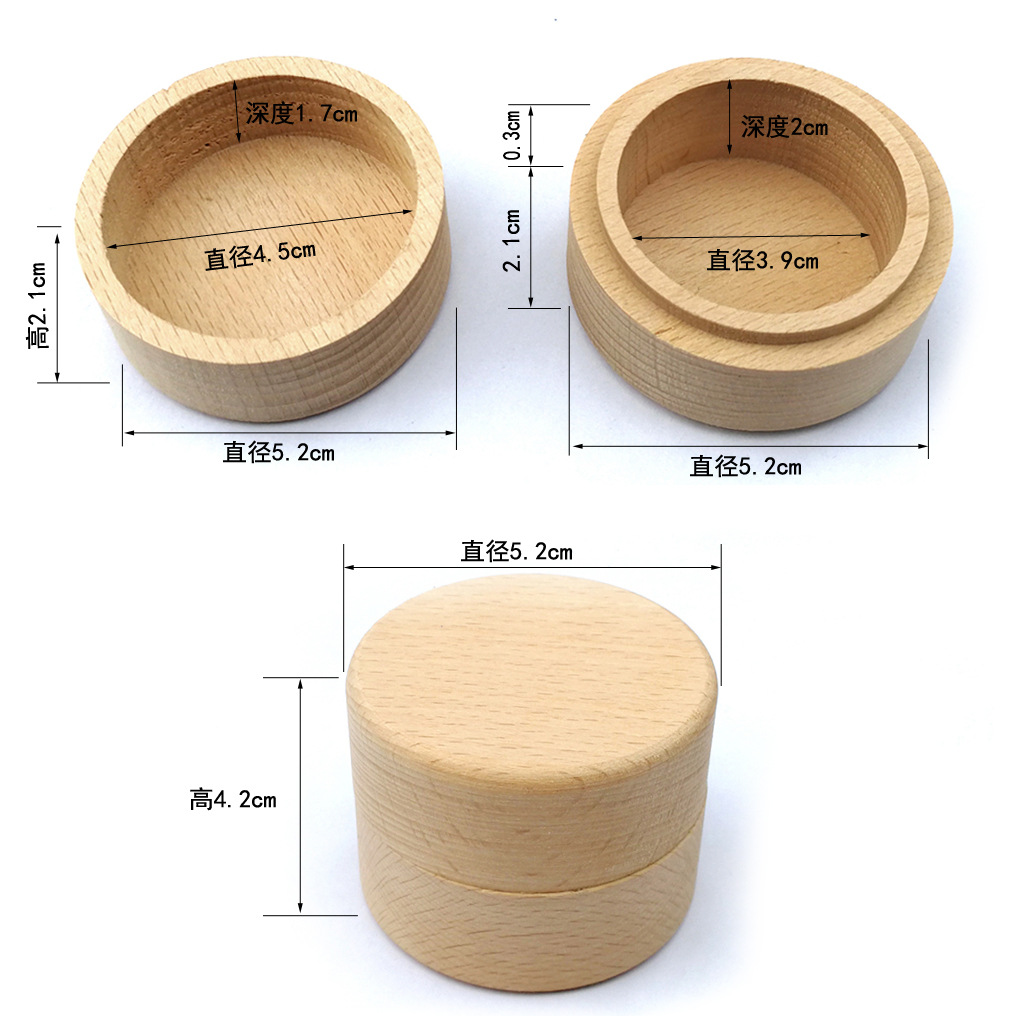 Cylindrical Rainproof Wooden Box Packaging Ultraportable Recycled