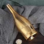 Glass Collar Material 750ml Champagne Glass Bottle with Electroplated Finish and